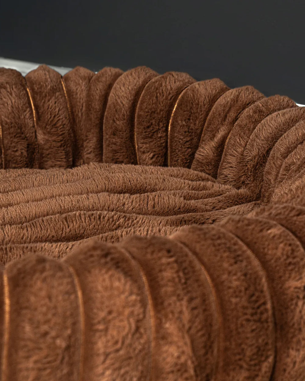 Hairy Housemates Corduroy dog bed in Cocoa, fabric detail