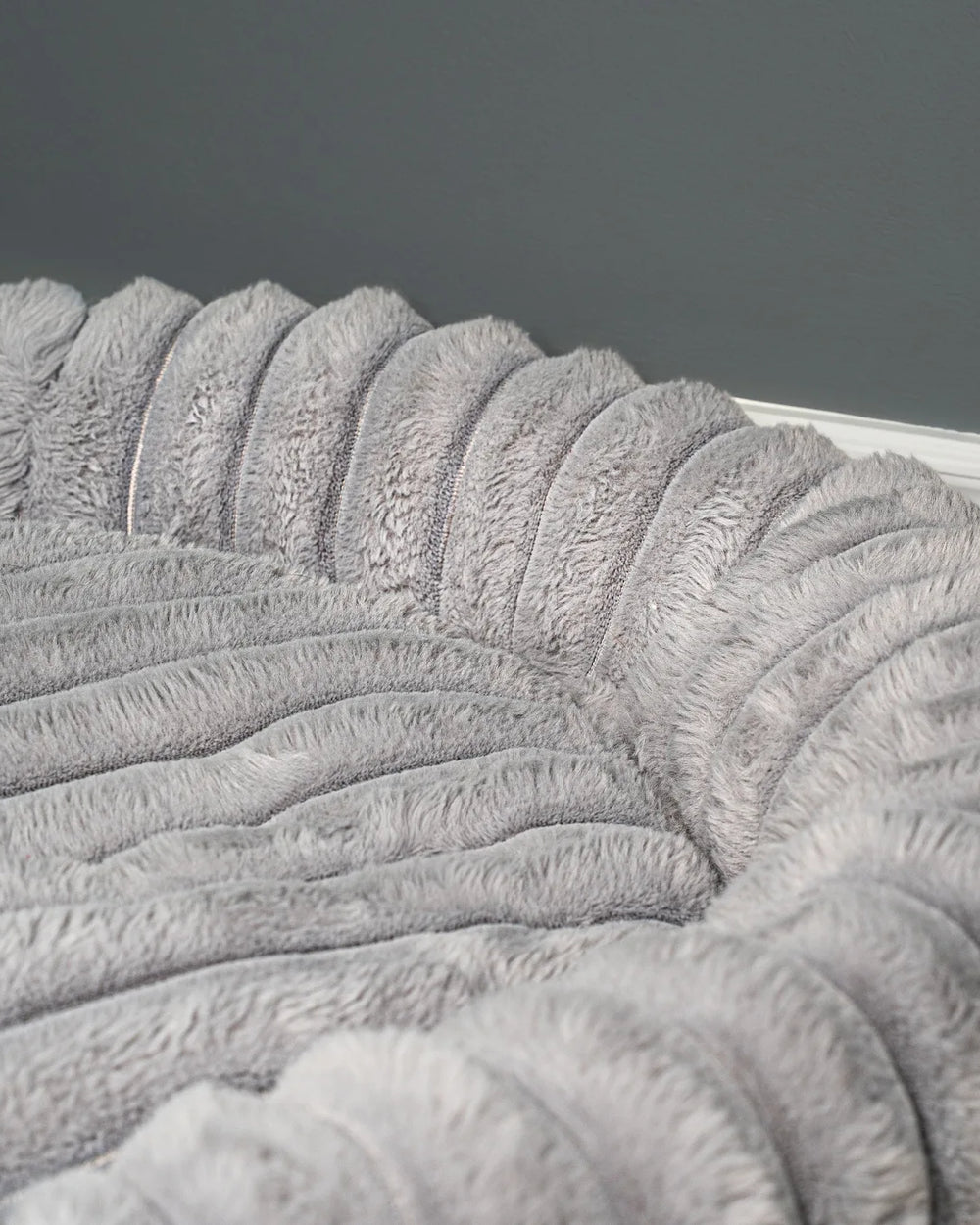 Hairy Housemates Corduroy dog bed in Slate, fabric detail