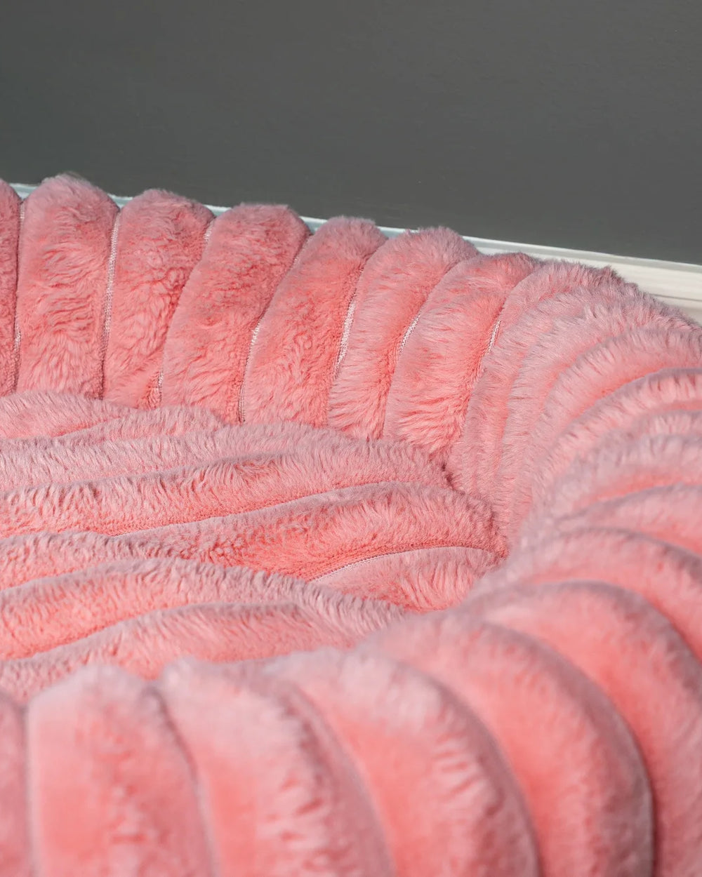 Hairy Housemates Corduroy dog bed in Rose, fabric detail