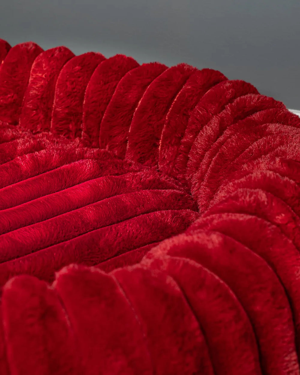 Hairy Housemates Corduroy dog bed in Crimson, fabric detail