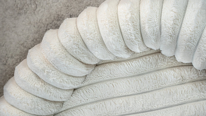 Hairy Housemates Corduroy dog bed in Ivory, top view