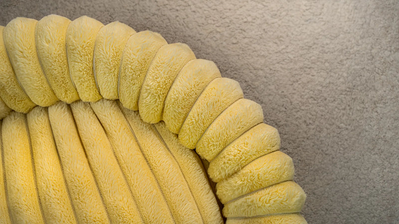 Hairy Housemates Corduroy dog bed in Butter, top view