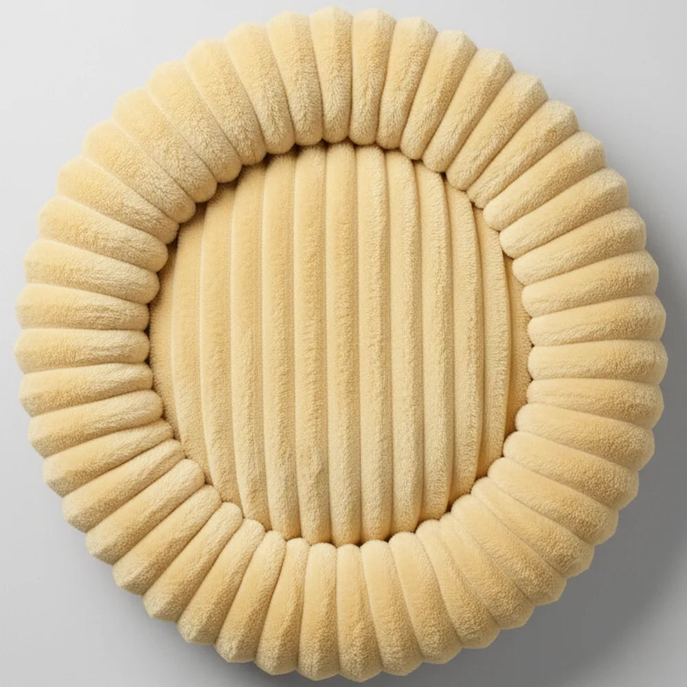 Corduroy dog bed in Butter